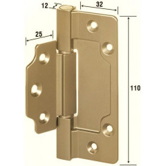 Петля Aldeghi Luigi 144Q квадратная, матовое золото