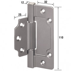 Петля Aldeghi Luigi 144Q квадратная, матовый хром