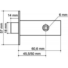 Armadillo Задвижка врезная DB 920-45-25 CP Хром SKIN