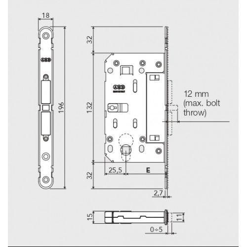 B06502.50.78 Замок AGB Touch (матовый хром) WC