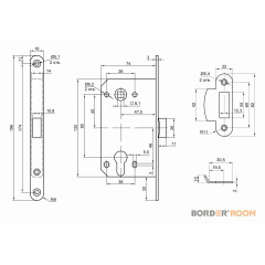 Замок BORDER ROOM CYL Матовый хром