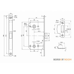 Защелка межкомнатная BORDER ROOM WC Хром