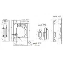 Bonaiti mod. 938 (скрытая) Механизм мат.хром (B-No ha mini) + регулируемая ответка 992
