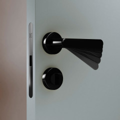 KRONA KOBLENZ  Замок магнитный с доводчиком дверной ручки под сантехническую завертку матовый черный