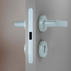 KRONA KOBLENZ  Замок магнитный с доводчиком дверной ручки под цилиндр матовый белый