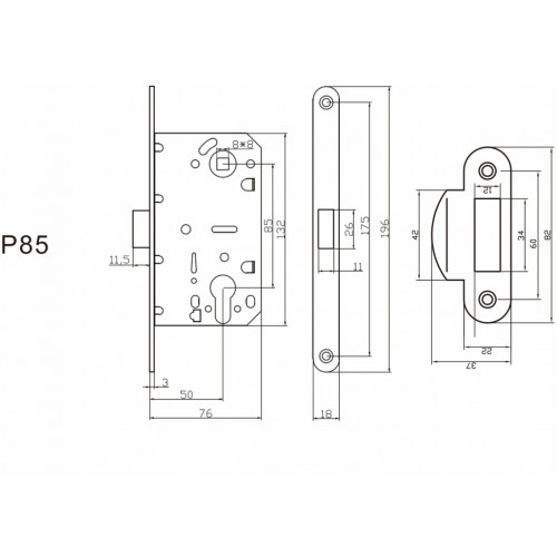 Защелка магнитная Vantage MC96 матовое золото