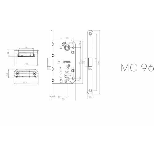 Защелка магнитная Vantage MC96 матовый хром