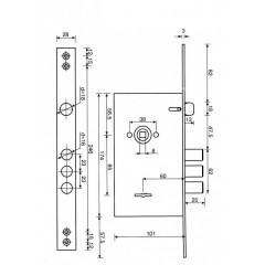 Замок врезной Апекс Premier T-52/S8-CR 4 кл б/о б/накл.