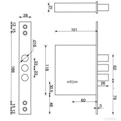 Замок врезной Апекс Premier T-57/S8-CR 4 кл., б/о