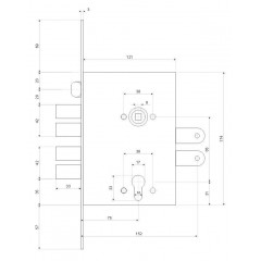 Замок врезной Апекс Т-34-CR без ц/м