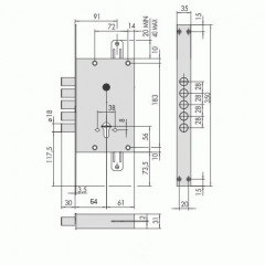 Корпус врезного замка REVOLUTION PRO 56.505.48 тех. упаковка Хром