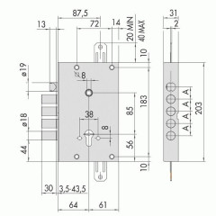 Корпус врезного замка REVOLUTION PRO 56.515.48 тех. упаковка Хром