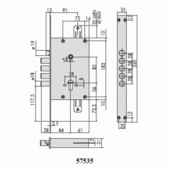 Корпус врезного замка REVOLUTION PRO 56.535.48 тех. упаковка Хром