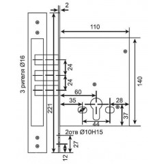 Корпус замка 56.426 Blockator Хром