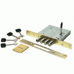 Замок врезной сувальдный 57.028.60 (короткий кл. 00100.001) Хром