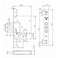 Замок Fuaro 4257/CP W/B (НИКЕЛЬ)