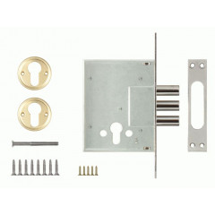 Корпус замка врезного цилиндрового 257 w/b ТЕХ. КОМПЛЕКТАЦИЯ Никель