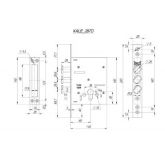Корпус замка врезного цилиндрового 287 D w/b Никель