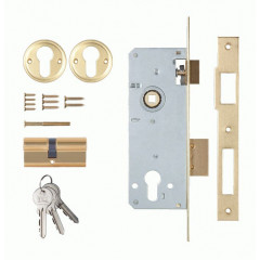 Замок врезной цилиндровый 152/R (35 mm) 3 кл. Латунь