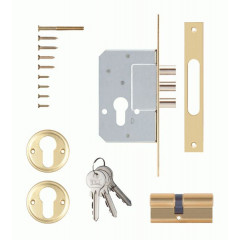 Замок врезной цилиндровый 189/3M (45 mm) 3 кл. Латунь