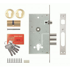 Замок врезной цилиндровый 252/R Никель