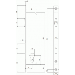 Корпус Врезного Замка Апекс 7000-25-R-NI