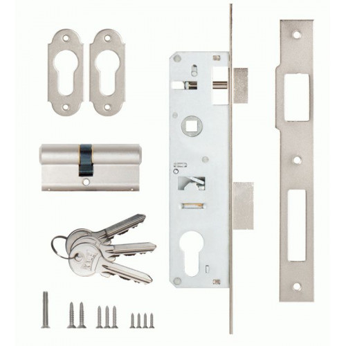 Замок узкопрофильный kale kilit врезной 153 (20 mm) 3 кл. Никель