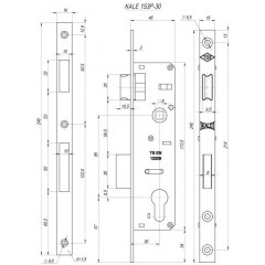 Замок узкопрофильный kale kilit врезной 153/Р (30 mm) Никель