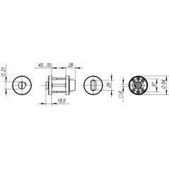 Ручка поворотная DSS-02-BK6 (нержавейка) Хром