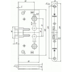 Замок для противопожарных дверей FUARO  FL-0432 Хром