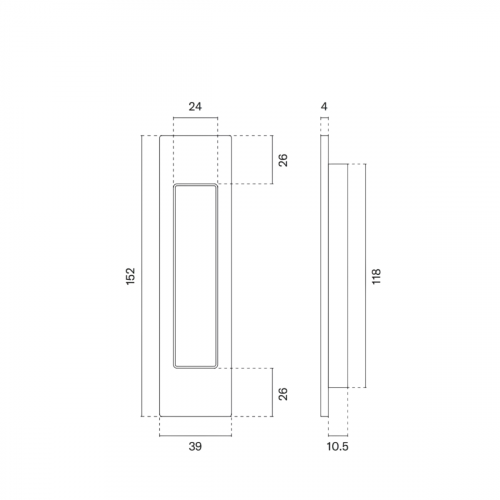 Ручка для раздвижных дверей LOCKSTYLE 7039 GL глянцевое золото PVD