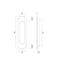 Ручка для раздвижных дверей LOCKSTYLE 7040 GL глянцевое золото PVD