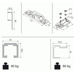 Раздвижная система Krona Koblenz 0500 80 120 1 метр