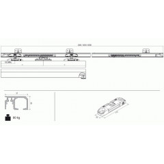 Раздвижная система для межкомнатных дверей Koblenz K ART 40 1 метр